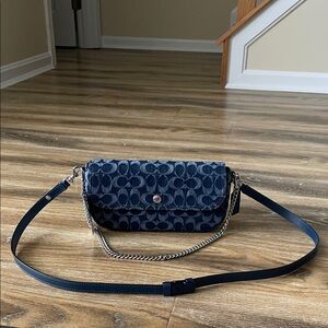 Coach Brook Flap Chain Bag in Signature Denim NWT